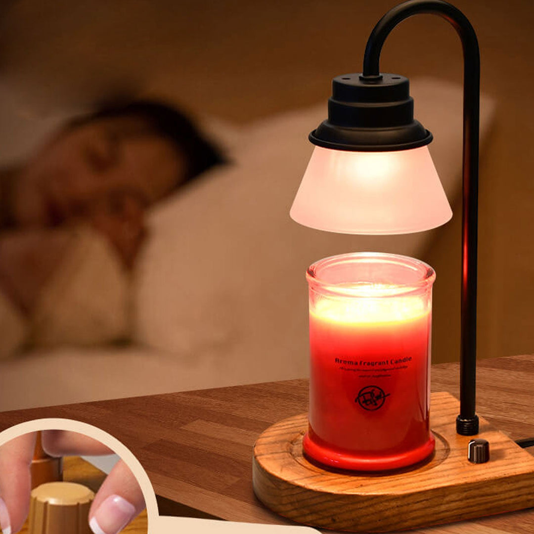 Lampe de table moderne simple en métal et bois à 1 lumière en cire fondue 