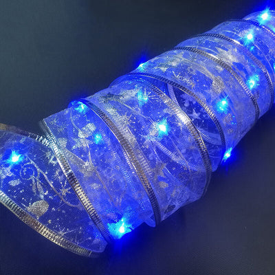 Ruban de décoration d'arbre de Noël Cadeau Guirlande lumineuse à LED 