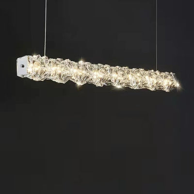 Moderner minimalistischer linearer LED-Kristallleuchter 