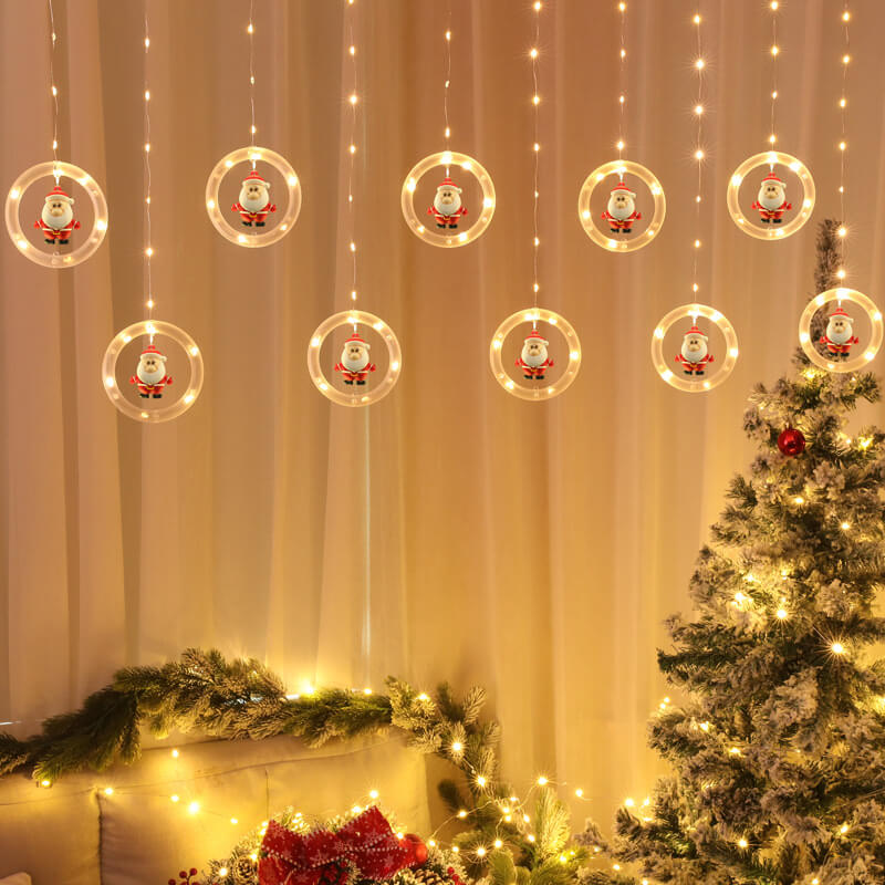 Christmas Circle Doll Hanging Decoration 10 LED USB String Lights
