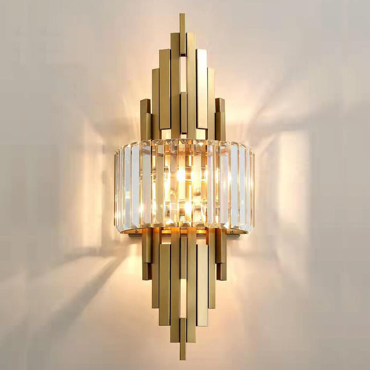 Moderne Luxus Kristall-Säulen 2-Licht Wandleuchte 