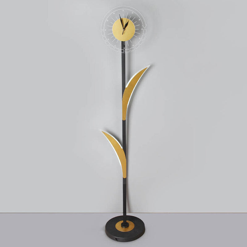 Modern Creative LED Art Standing Floor Lamp with Clock