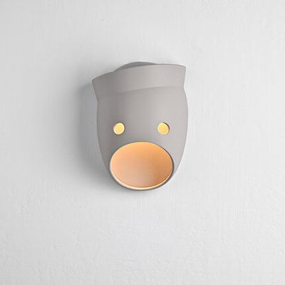 Creative Resin Emoji Mask 1-Light LED Wall Sconce Lamp