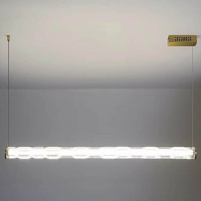 Modern Textured Glass Long Bar 1-Light LED Chandelier