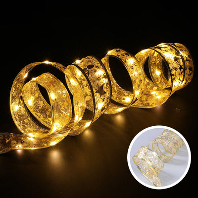 Ruban de décoration d'arbre de Noël Cadeau Guirlande lumineuse à LED 