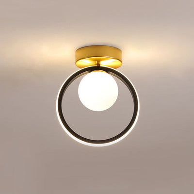 Nordic Circle Ball Shade LED Semi-Flush Mount Ceiling Light