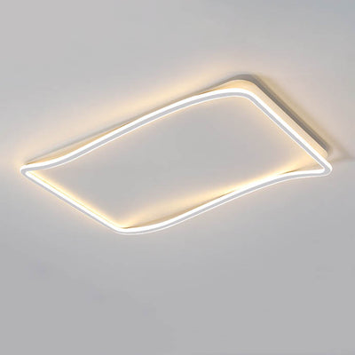 Minimalist Rectangular Aluminum LED Flush Mount Ceiling Light
