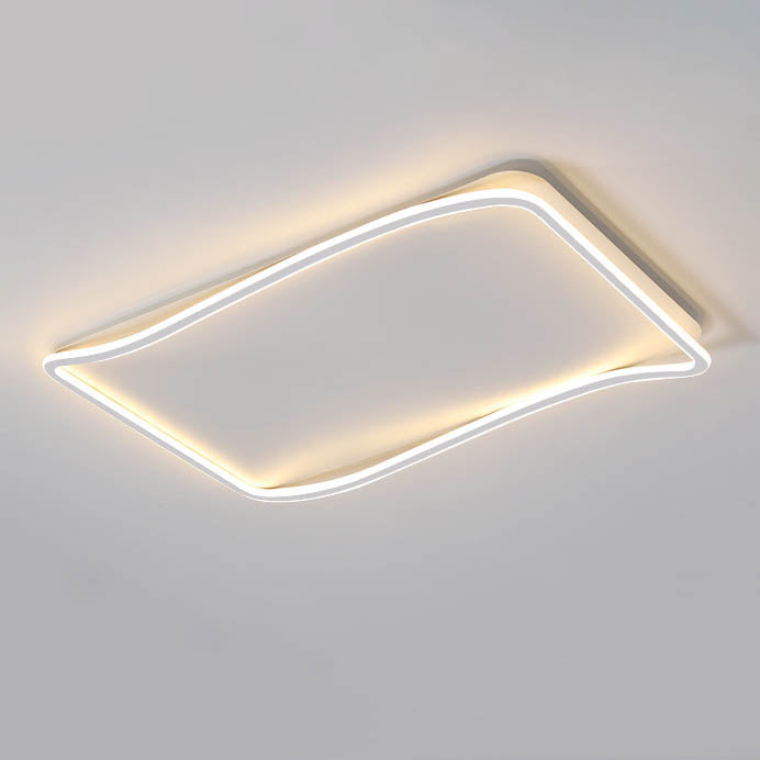 Minimalist Rectangular Aluminum LED Flush Mount Ceiling Light