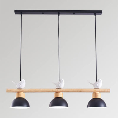Nordic Resin Bird Dome Shade  3- Light Chandelier