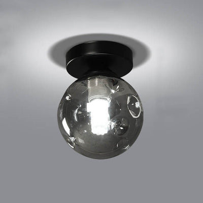 Nordic Glass Orb 1-Light LED Semi-Flush Mount Ceiling Light