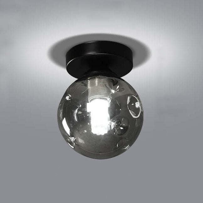 Nordic Glass Orb 1-Light LED Semi-Flush Mount Ceiling Light