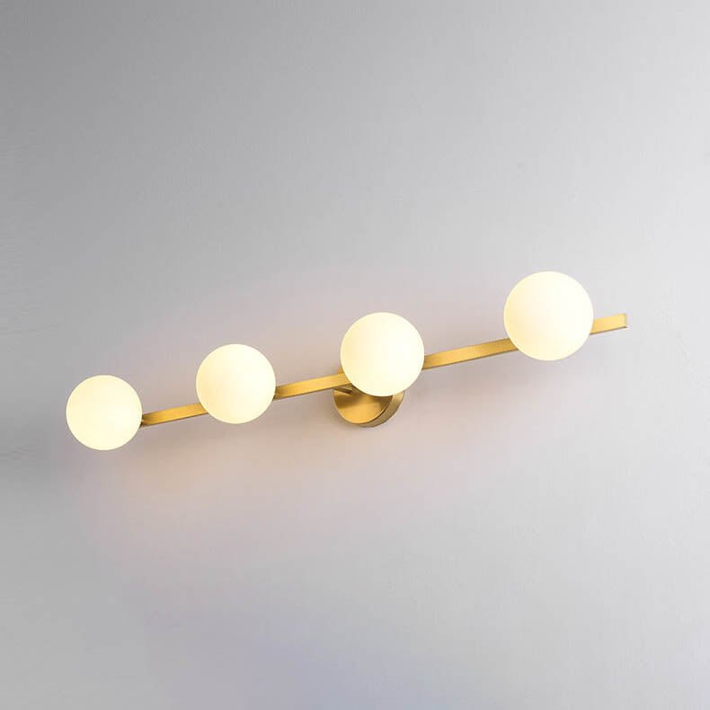 Moderne Kupfer-Glas-Kugel 3/4 Licht Spiegel Frontlicht 