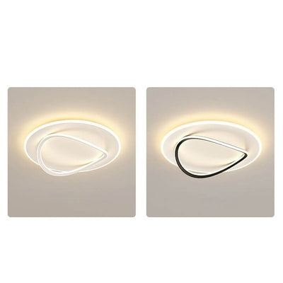 Nordic Minimalist Round Oval LED Flush Mount Ceiling Light