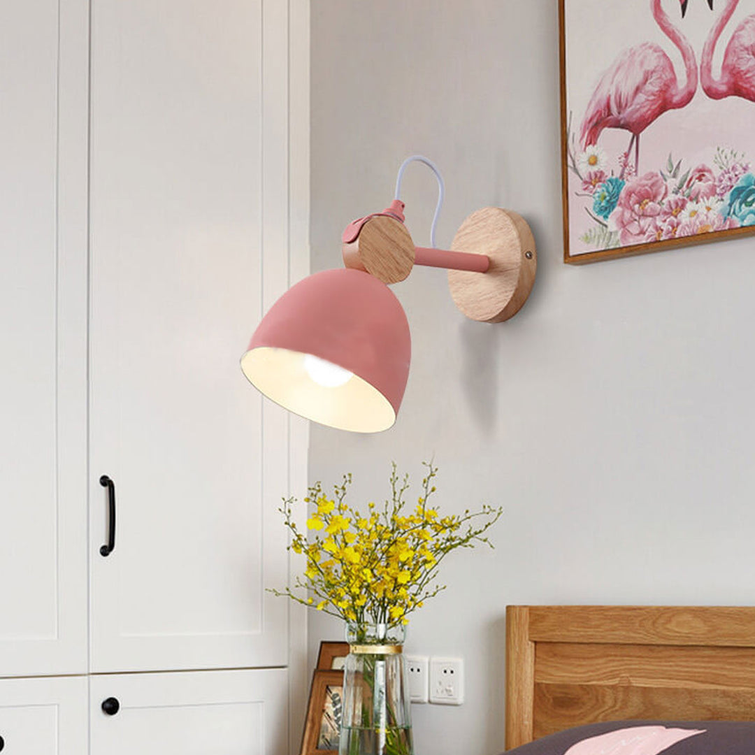 Applique murale rotative à 1 lumière Nordic Macaron Dome Log 