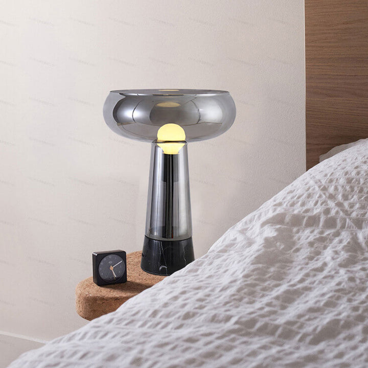 Lampe de table LED en marbre et verre créatif simple 