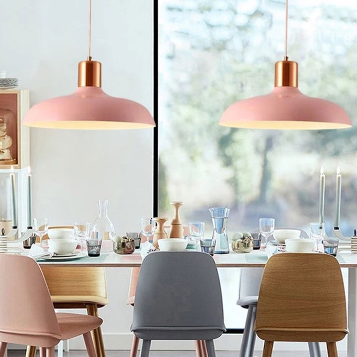 Lampe suspendue nordique créative à 1 lumière couleur macaron 