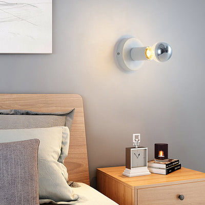 Contemporary Industrial Iron Ceramic Base Ambient Light 1-Light Wall Sconce Lamp