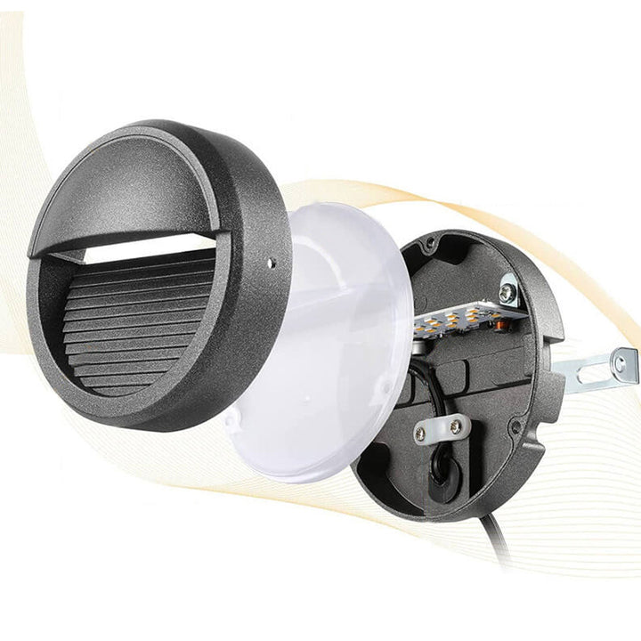 Moderne runde Aluminium-LED-Außenstufen-Einhausung 