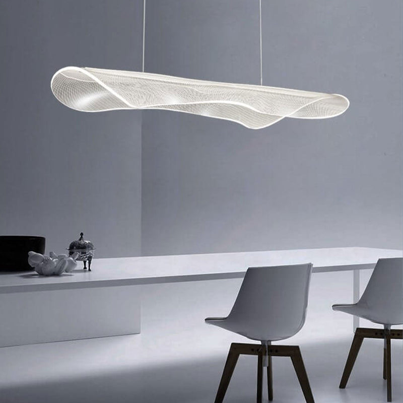 Modern Light Luxury Acrylic Long Leaf Design Island Light LED Chandelier