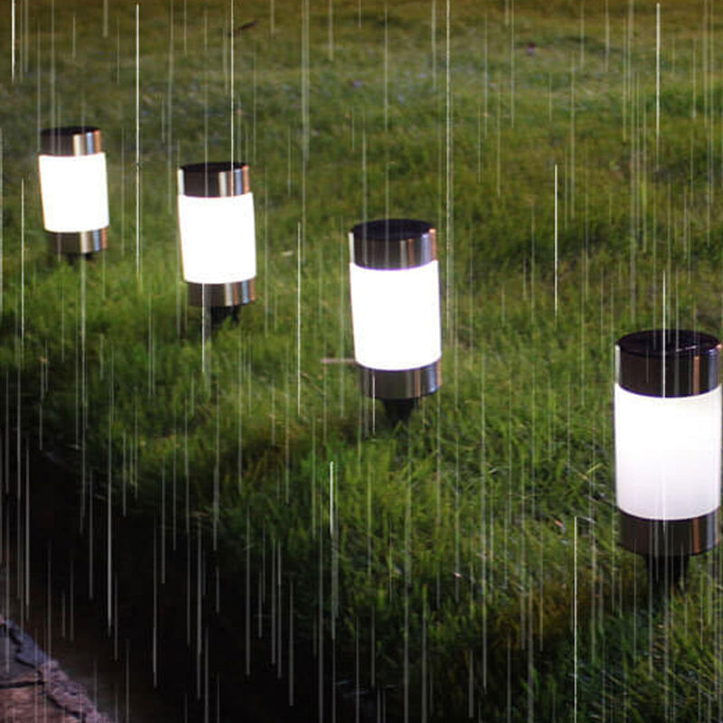 ضوء حديقة خارجي LED بتصميم أسطواني بلاستيكي شمسي 