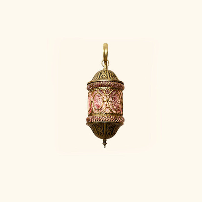 Southeast Asian Style Hollow Iron Pink 1-Light Wall Sconce Lamp