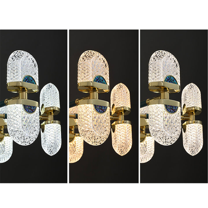 Lustre LED en cuivre massif rond moderne de luxe léger 