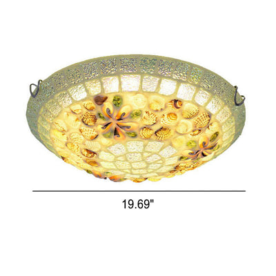 Tiffany Creative Mosaic Shells 1-Light Flush Mount Ceiling Light