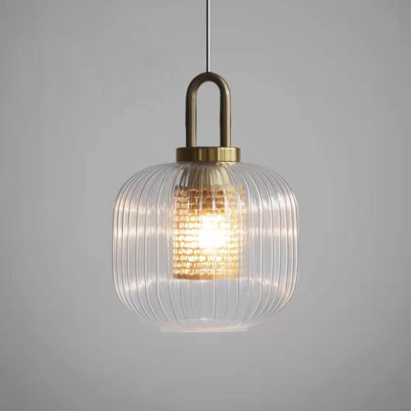 Industrial Vintage Oval Glass 1-Light Pendant Light