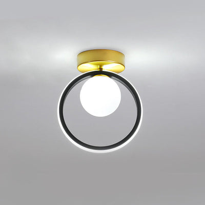 Nordic Circle Ball Shade LED Semi-Flush Mount Ceiling Light