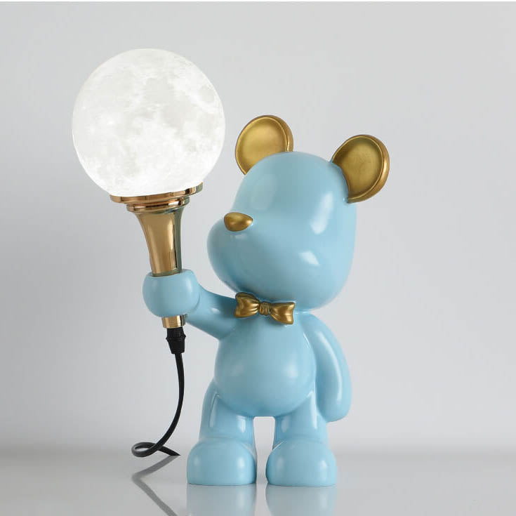 Creative Cartoon Bear Resin 1-Light Night Light Table Lamp