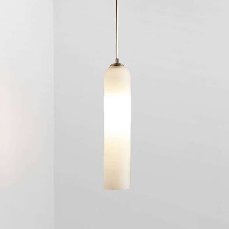 Minimalistische 1-flammige LED-Pendelleuchte aus röhrenförmigem Glas 