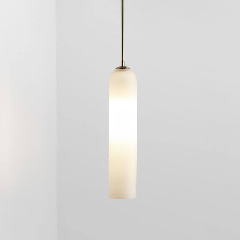 Minimalist Tube-Shaped Glass 1-Light LED Pendant Light