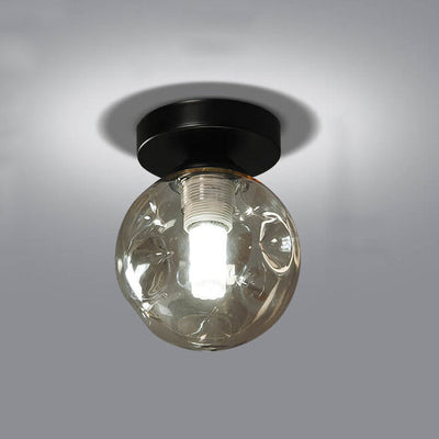 Nordic Glass Orb 1-Light LED Semi-Flush Mount Ceiling Light