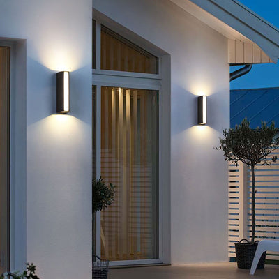 Nordic Simple Rectangular Up and Down Luminous LED Outdoor Wall Sconce Lamp