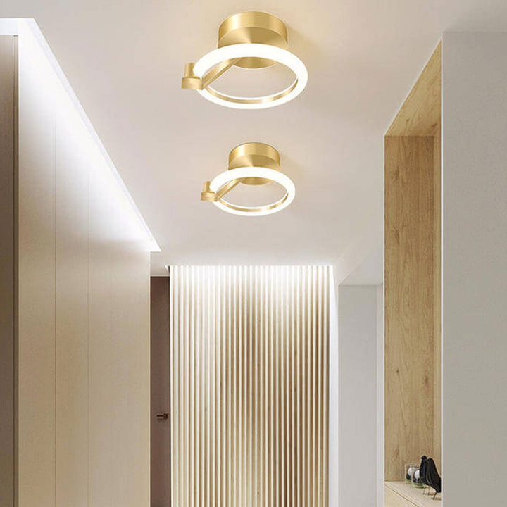 Moderne Licht Luxus Quadratische Runde Acryl LED Semi-Flush Mount Deckenleuchte 