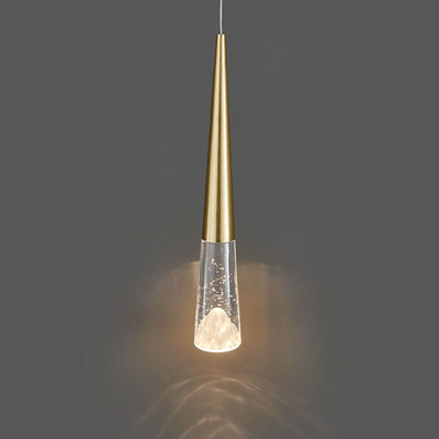 Simple Full Copper Long Wire Slim Tapered Design LED Pendant Light