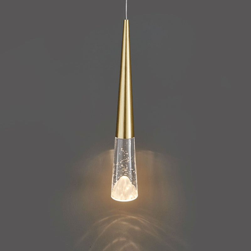 Simple Full Copper Long Wire Slim Tapered Design LED Pendant Light