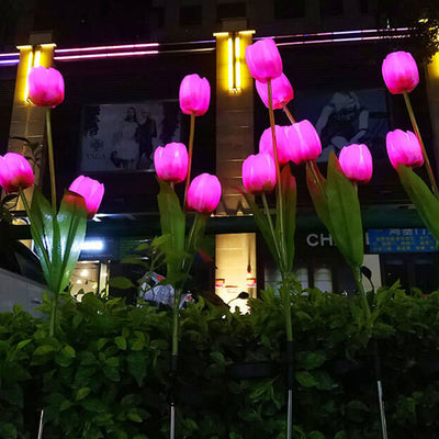 Solar-Tulpen-Rasen-Licht-im Freiengarten-LED-Tulpen-Blumen-Licht-Bodeneinsatz-Landschaftslicht 