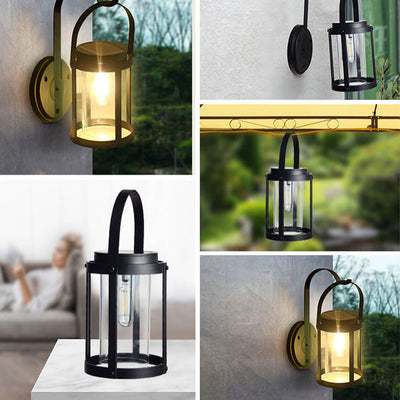 Solar ABS Cylindrical Lampshade Waterproof LED Portable and Hangable Outdoor Light