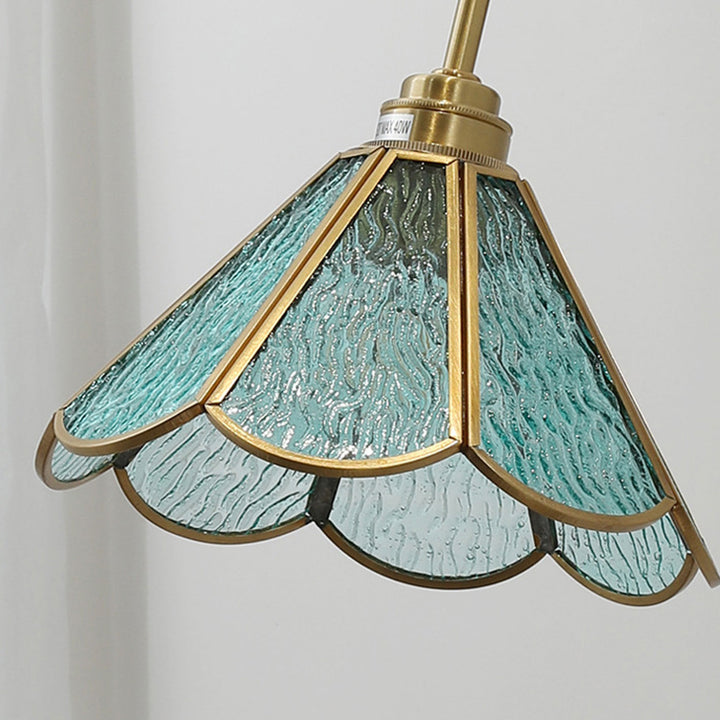 Applique murale japonaise simple en verre en laiton avec interrupteur à 1 lumière 