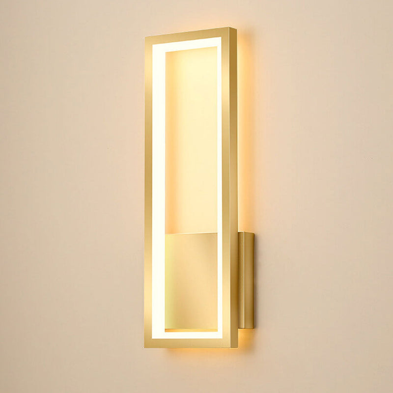 Creative Light Luxury Rectangular Hollow Ring Design LED Wall Sconce Lamp