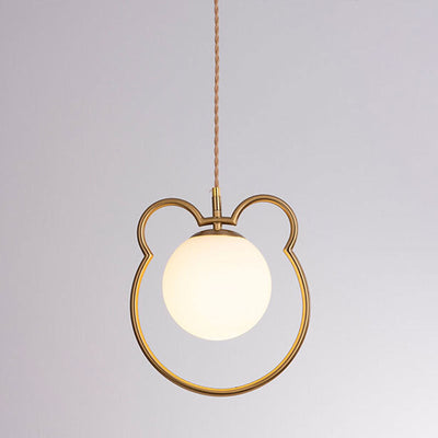 Modern Simple Cute Bear Outline Design 1-Light Pendant Light