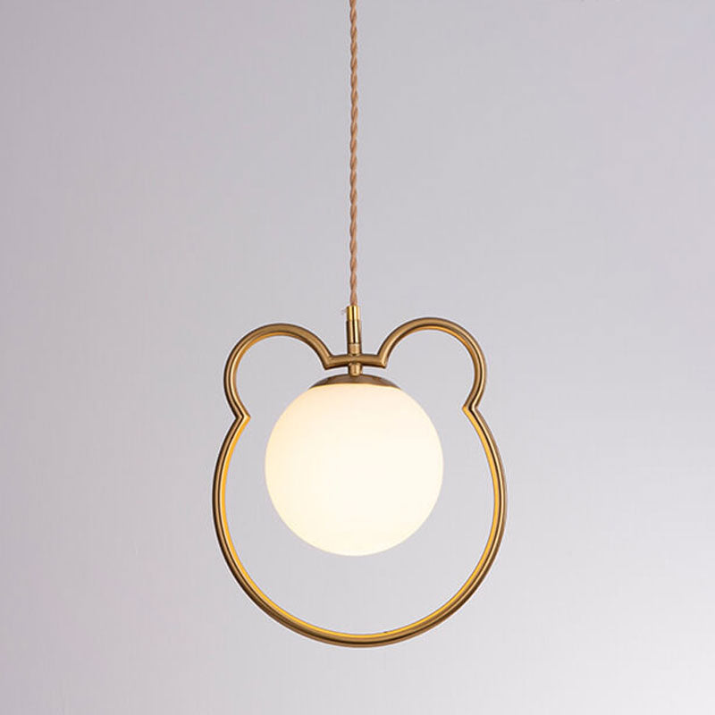 Modern Simple Cute Bear Outline Design 1-Light Pendant Light