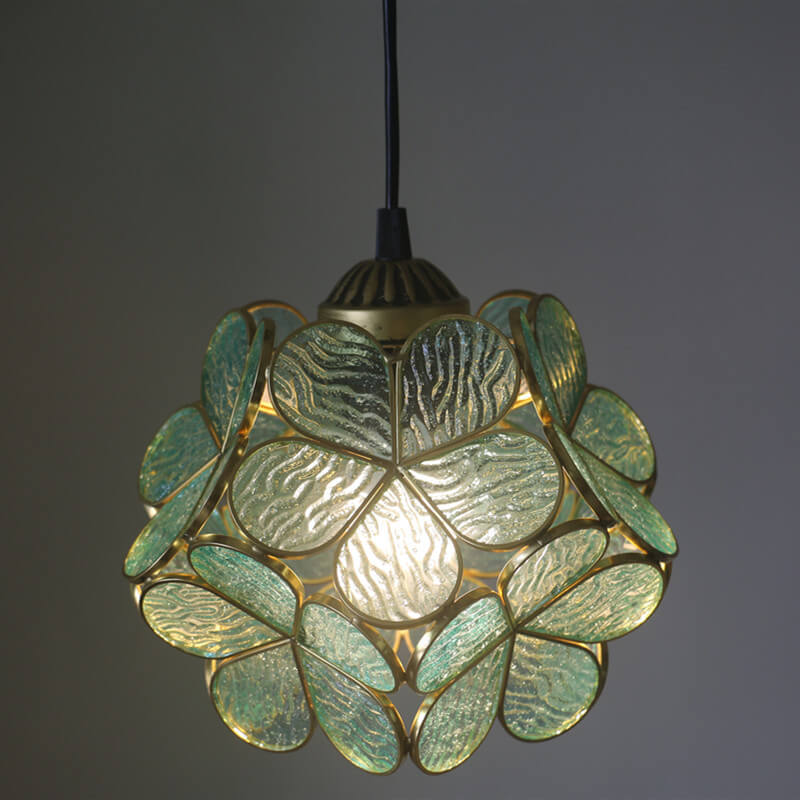 Vintage Stained Glass Petal 1-Light Pendant Light