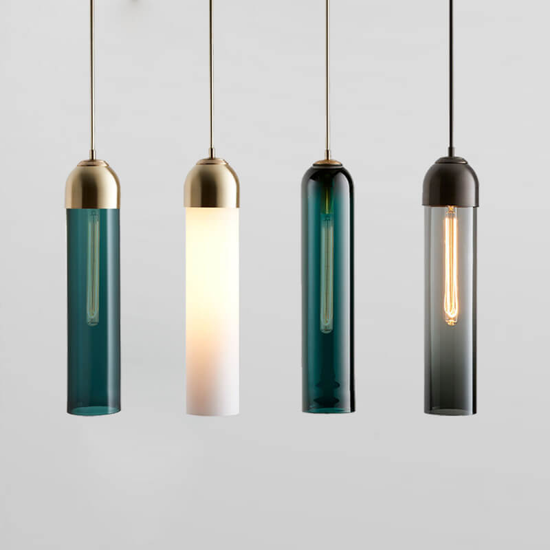 Minimalist Tube-Shaped Glass 1-Light LED Pendant Light