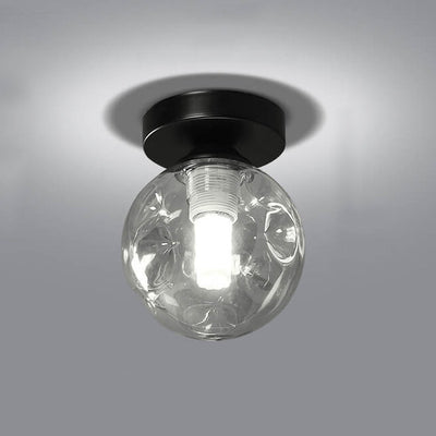 Nordic Glass Orb 1-Light LED Semi-Flush Mount Ceiling Light