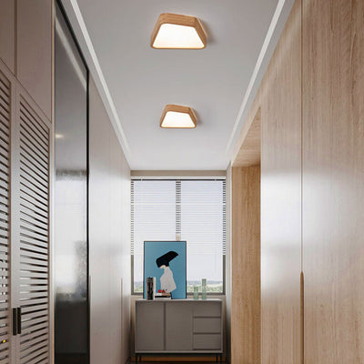 Modern Japanese Log Geometry Shape LED Flush Mount Ceiling Light