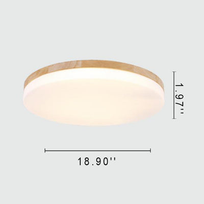 Modern Acrylic Shade Round Log LED Flush Mount Light