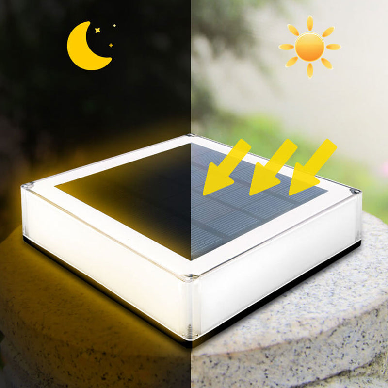 Modern Solar RGB Square Post Head Light Outdoor Garden Landscape Light