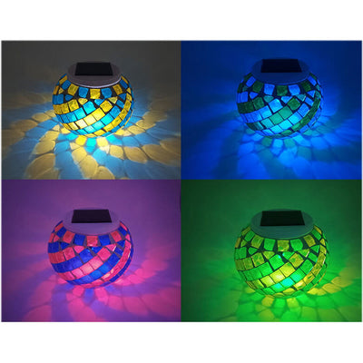 Solar Creative Stained Glass Spiral Pattern Design LED Outdoor Decorative Light